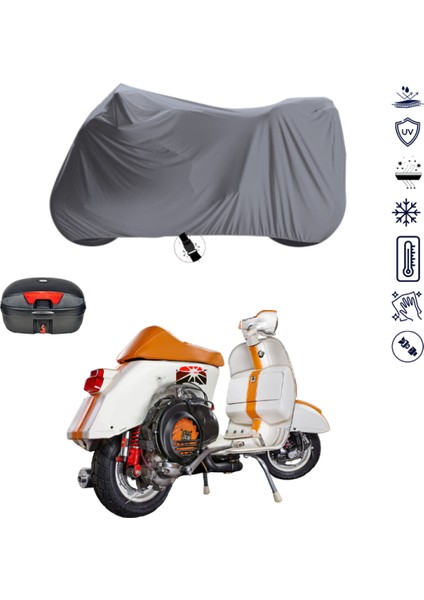 Vespa Px 200 Çantalı Motosiklet Branda Su Geçirmez Topcase Uyumlu Motor Branda
