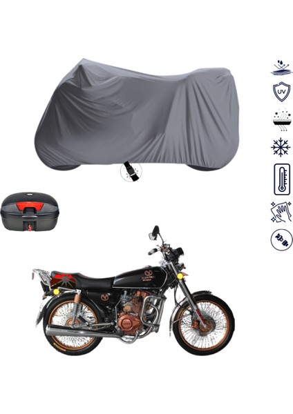 Motoran Scub 150 Çantalı Motosiklet Branda Su Geçirmez Topcase Uyumlu Motor Branda