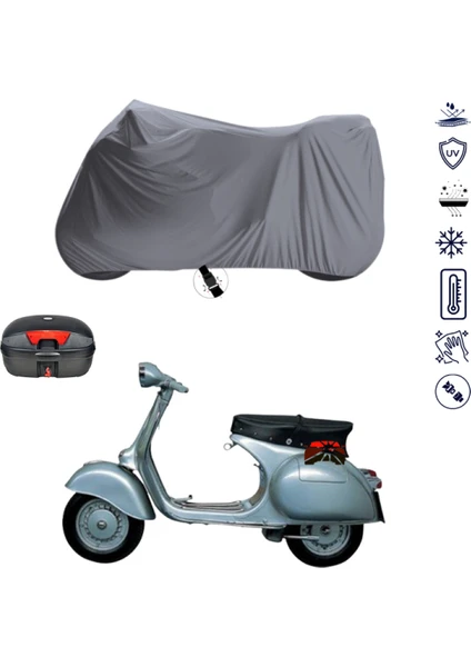 Piaggio Vespa 150 Çantalı Motosiklet Branda Su Geçirmez Topcase Uyumlu Motor Branda