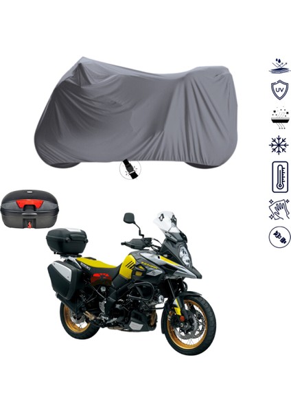 Suzuki V-Strom D 1000 Çantalı Motosiklet Branda Su Geçirmez Topcase Uyumlu Motor Branda