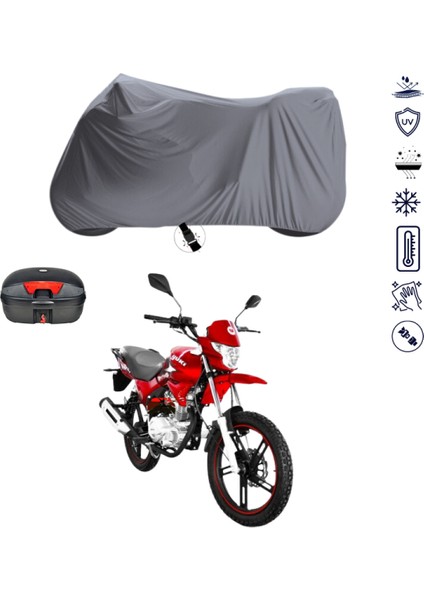 Yuki Yk 150-G Üstad Çantalı Motosiklet Branda Su Geçirmez Topcase Uyumlu Motor Branda