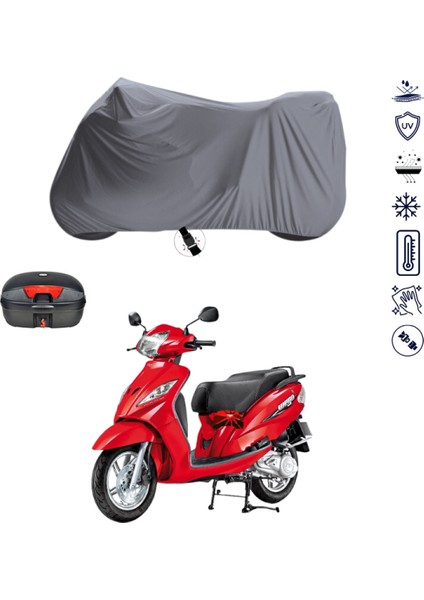 Tvs Wego Çantalı Motosiklet Branda Su Geçirmez Topcase Uyumlu Motor Branda