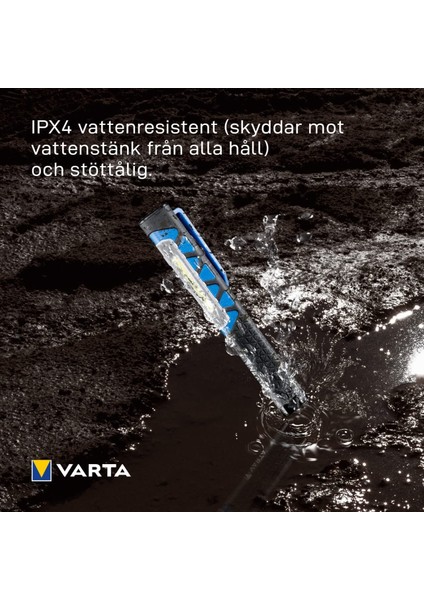 Aysima-Varta 17647 Work Flex Şantiye Projektörü Led, 3 x Aaa Pil Dahil,
