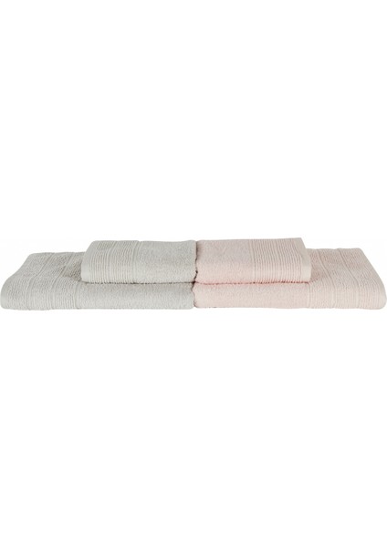 Vinos 4 Parça Banyo/Baş Havlusu Hamam Seti Pudra