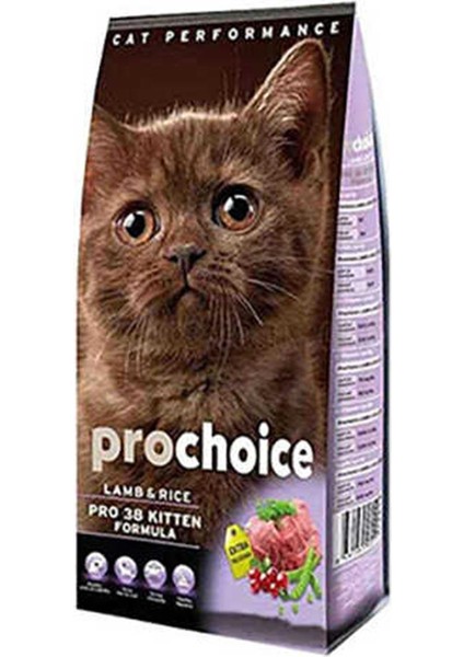 Pro 38 Kitten Kuzu Etli Yavru Kedi Maması 15 kg