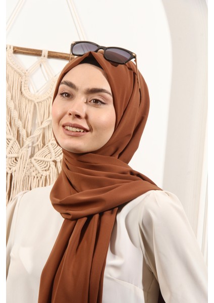 By Dilek Akhisarlı 8612-02 Ipek Pamuk Taba Şal