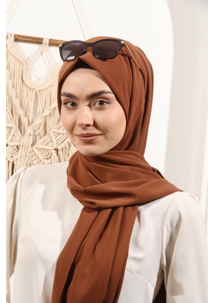 By Dilek Akhisarlı 8612-02 Ipek Pamuk Taba Şal
