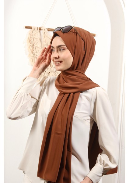 By Dilek Akhisarlı 8612-02 Ipek Pamuk Taba Şal