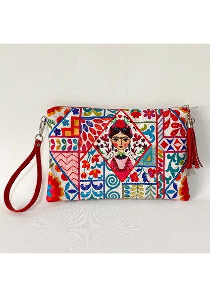 Talkıng Dreams Frida Desenli Uzun Saplı Clutch
