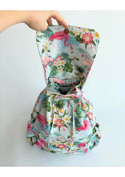 Talkıng Dreams Flamingo Desenli Çok Cepli Sırt Çantası