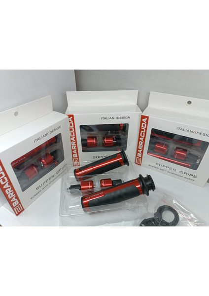 Mrthlmts Barracuda ''kırmızı'' Motosiklet Elcik ve Denge Topuzları Set