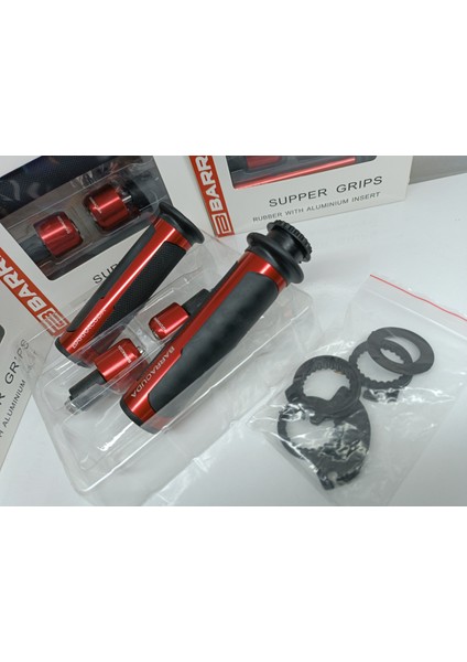 Mrthlmts Barracuda ''kırmızı'' Motosiklet Elcik ve Denge Topuzları Set