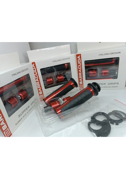 Mrthlmts Barracuda ''kırmızı'' Motosiklet Elcik ve Denge Topuzları Set