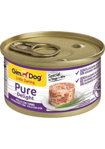 Pure Delight Jöle Içinde Parça Tavuklu ve Ton Balıklı Yetişkin Köpek Konservesi 85 gr