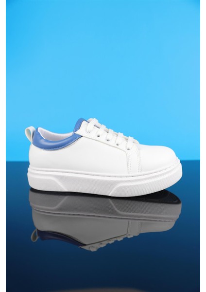 31-35 Numara Beyaz-Mavi Sneaker Ayakkabı