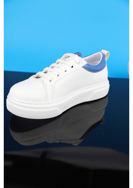 31-35 Numara Beyaz-Mavi Sneaker Ayakkabı