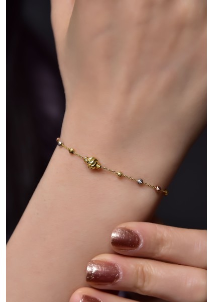 925 Ayar Gümüş Üç Renk Dorika Toplu Bileklik