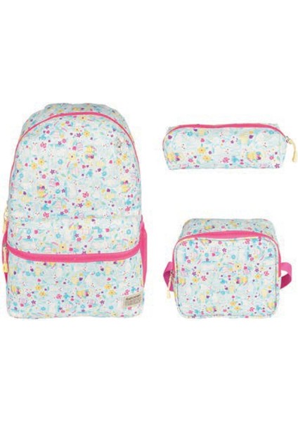 8640 Ilkokul Kız Sırt Çantası Kalemlik Beslenme Set-3