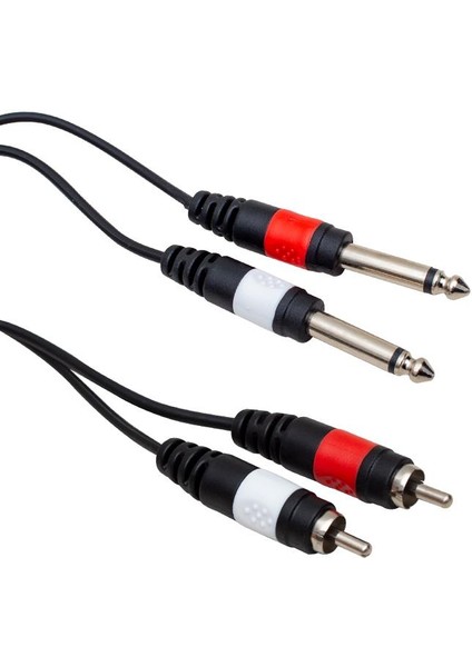 2xrca+2x6.3mm Mono Gitar Jack Kablo 3metre
