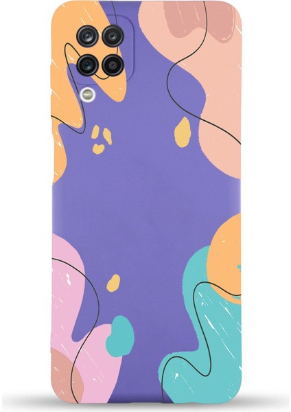 Samsung Galaxy A12 Uyumlu Lansman Kılıf Karışık Renkler Tasarımlı Içi Kadife Kapak