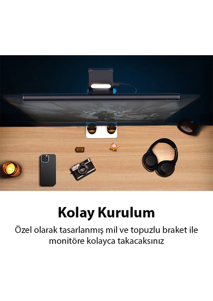 I-Wok2 Series USB Asimetrik Çalışma Masası Göz Koruma LED Lamba ve Monitör Aydınlatma