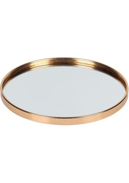 Altın Metal Aynalı Yuvarlak Tepsi 24cm
