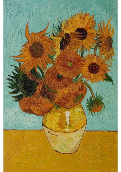 5d Elmas Boyama Mozaik Tablo Tuvale Gerili 40X50 cm Van Gogh Ayçiçekler Puzzle Tuval Seti