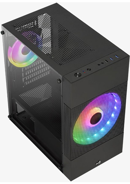 Aerocool-Ae Atmc Lt 500 Atomic Lite 500W 1X18CM Frgb ve 1 x 12CM Frgb Fanli Mini Tower Kas