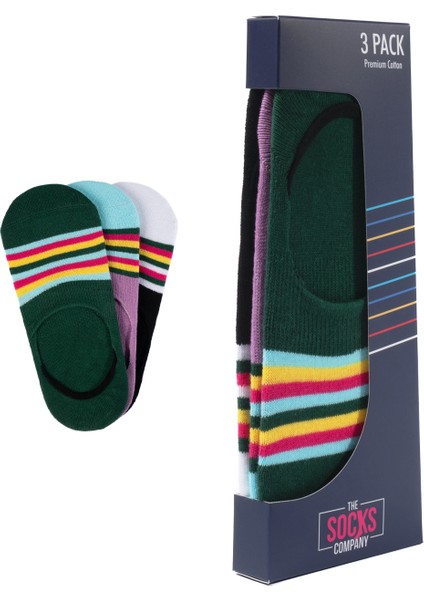 3 Çift Özel Kutulu Silikon Destekli Kadın Babet Çorap