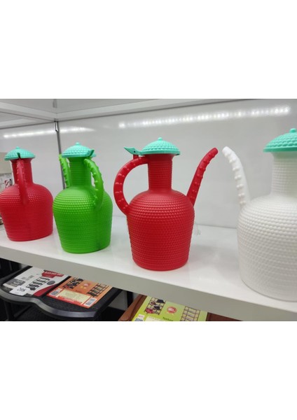 Kapaklı Plastik Ibrik 2 Litre Kabartma Desenli Su Ibriği Koku Yapmaz 1 Kalite Özel Plastikten Üretim