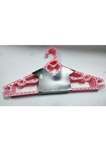 6 Adet Büyük Boy Çok Fonksiyonlu 43CM Elbise Askısı Kalp Figürlü Kalite Plastik Kıyafet Askısı Pembe fiyatları