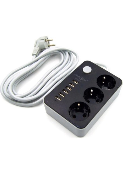 Akım Koruyuculu 6usb Port 4.1A Hızlı Şarjlı 3'lü Priz modelleri