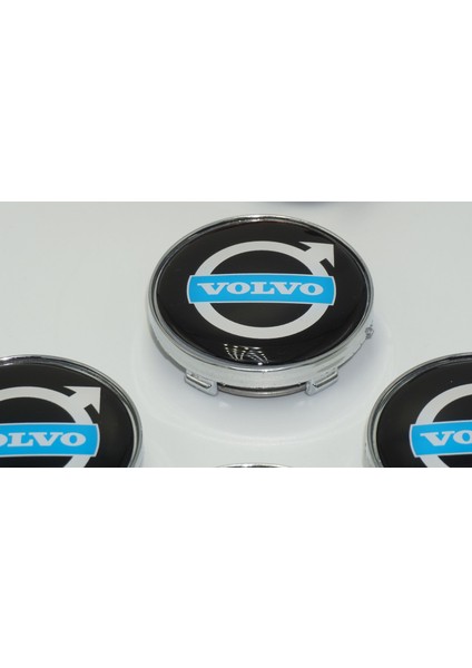 Volvo Jant Göbeği Kapak Seti 60MM Mavi Gümüş Renk