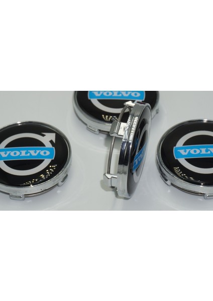 Volvo Jant Göbeği Kapak Seti 60MM Mavi Gümüş Renk