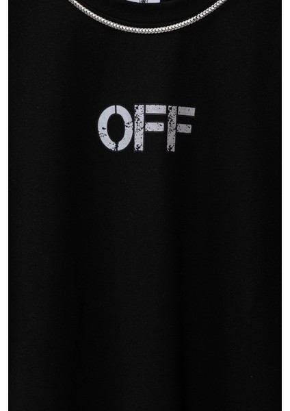 Erkek Off Oversize Baskılı Pamuklu Bisiklet Yaka Kısa Kollu T-Shirt fiyatları