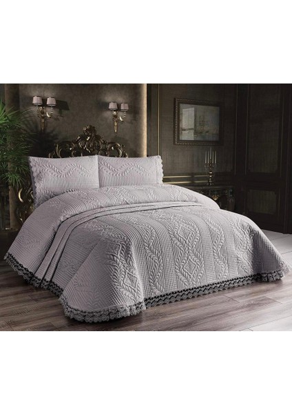 Güpürlü Mikrofiber Yatak Örtüsü Seti 250 x 260 cm