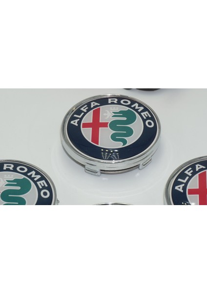 Alfa Romeo Jant Göbek Kapağı 60MM Renkli Gümüş