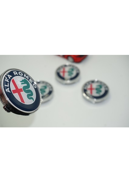 Alfa Romeo Jant Göbek Kapağı 60MM Renkli Gümüş