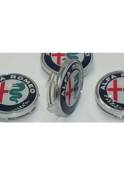 Alfa Romeo Jant Göbek Kapağı 60MM Renkli Gümüş