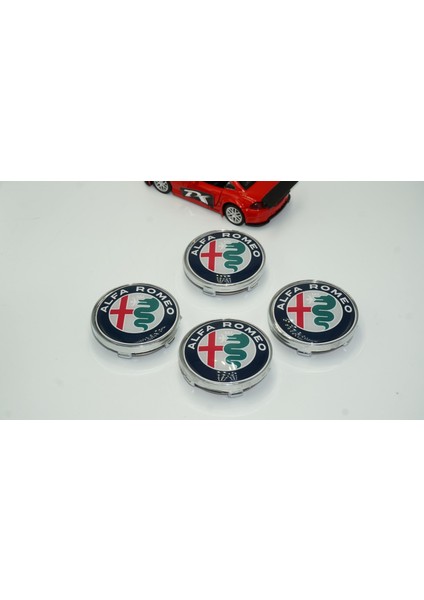 Alfa Romeo Jant Göbek Kapağı 60MM Renkli Gümüş