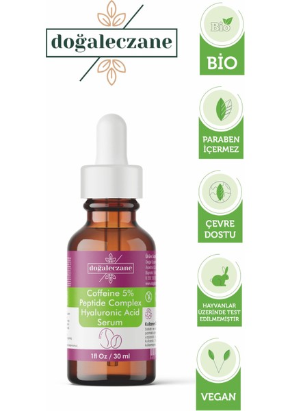 Caffeine 5% + Peptide Complex + Hyaluronic Acid 1% Yüz Bakım Serumu modelleri