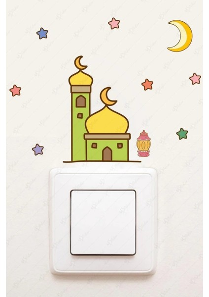 Kt Grup Cami Ay ve Yıldızlar Ramazan Priz Sticker