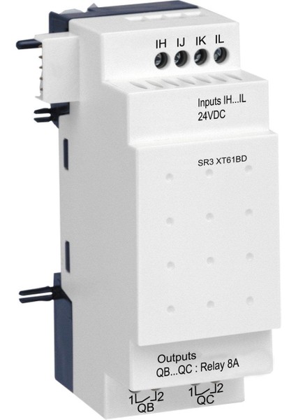 SR3XT61BD Zelio Logic 6 Giriş/çıkış Genişletme Modülü - 4 Dijital Giriş - 2 Röle Çıkışı - 24 Vdc - SR3XT61BD