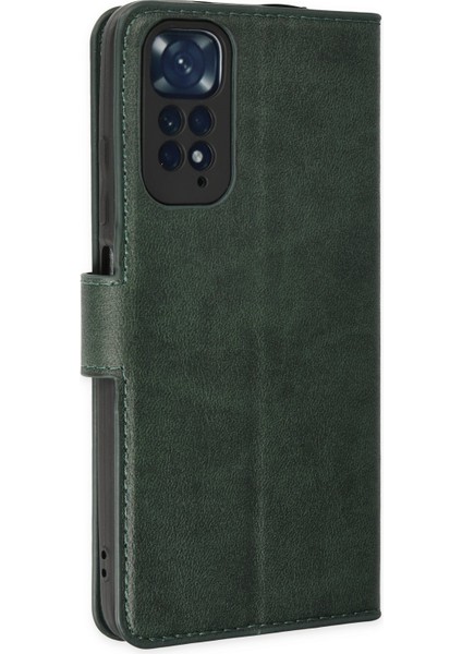 Xiaomi Redmi Note 11 Kılıf Trend S Plus Kapaklı Kılıf - Yeşil
