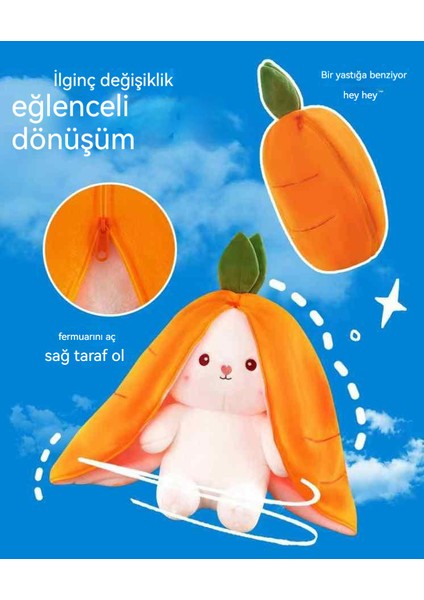 Yingnuo 20CM Karikatür Çilek Tavşan Meyve Peluş Oyuncak Havuç Tavşan Bebeğe Dönüştü (Yurt Dışından)