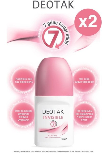 Invisıble Deodorant Roll-On 35 ml X2