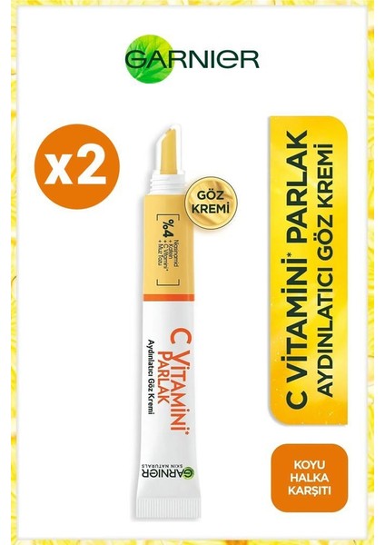 C Vitaminli Daha Aydınlık ve Dinlenmiş Göz Çevresi Için Aydınlatıcı Göz Kremi 15ML X2