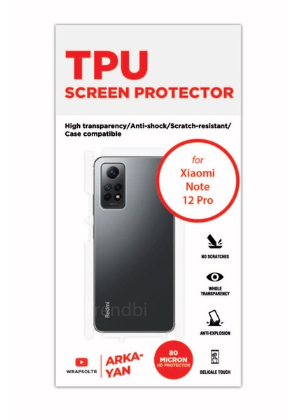 Xiaomi Redmi Note 12 Pro Arka ve Yan Kaplama Tam Kaplayan Koruyucu Hd Film fiyatları