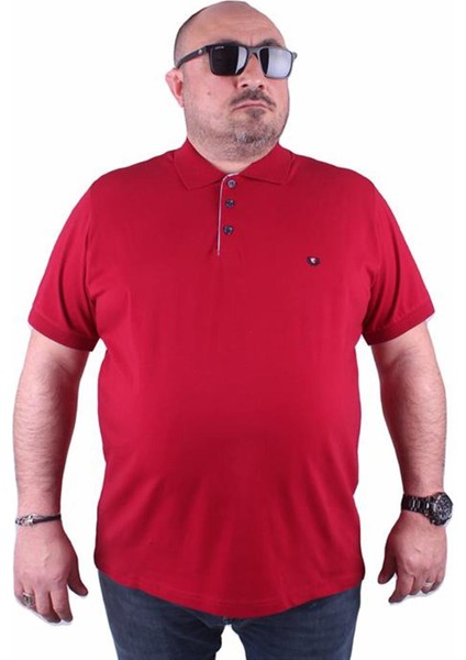 Büyük Beden Erkek Polo Tişört Klasik 23403 Bordo