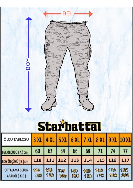 Büyük Beden Commando Camouflage Erkek Eşofman Altı 23501 Marin